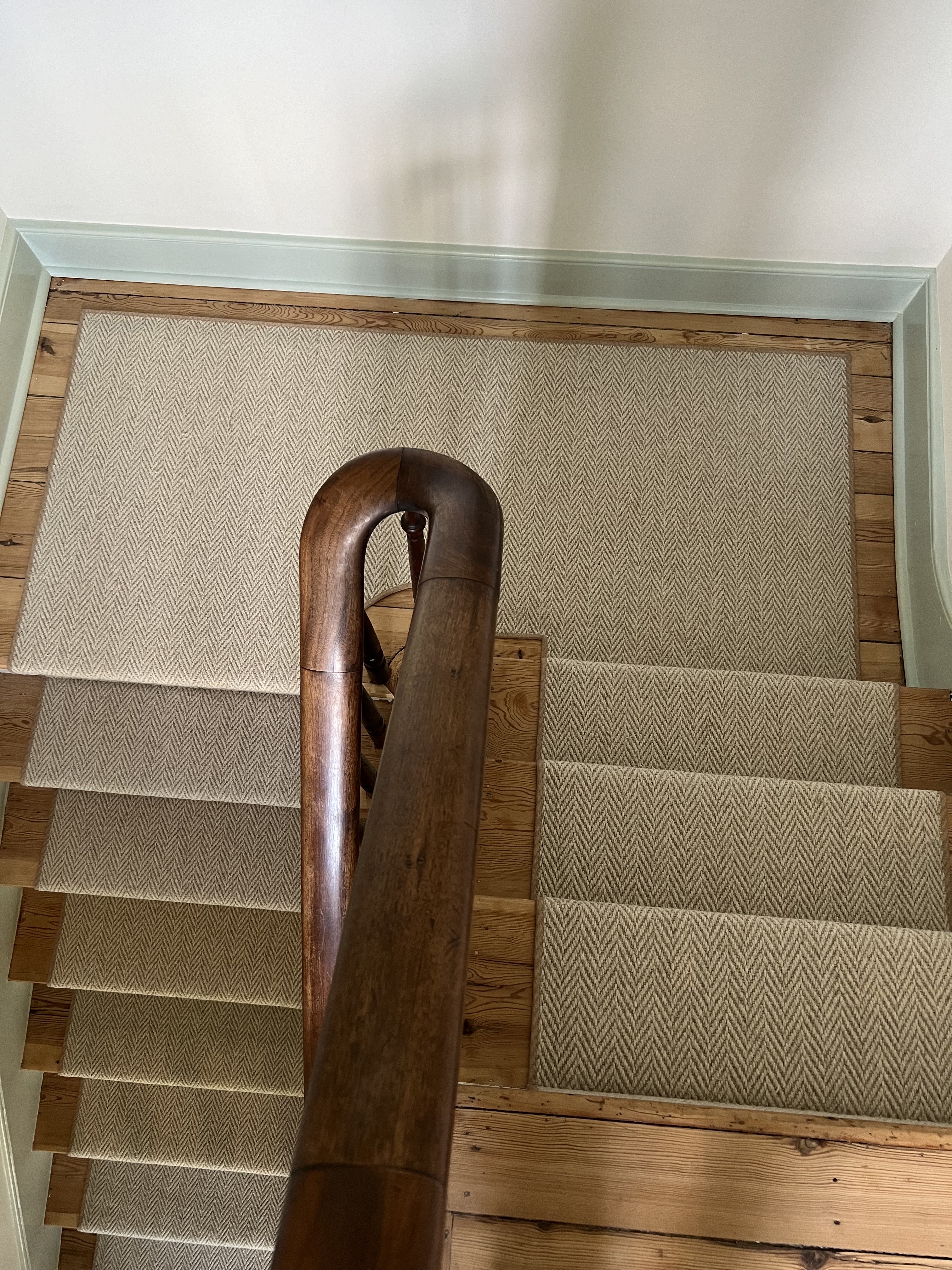 Bound carpet on staircase.